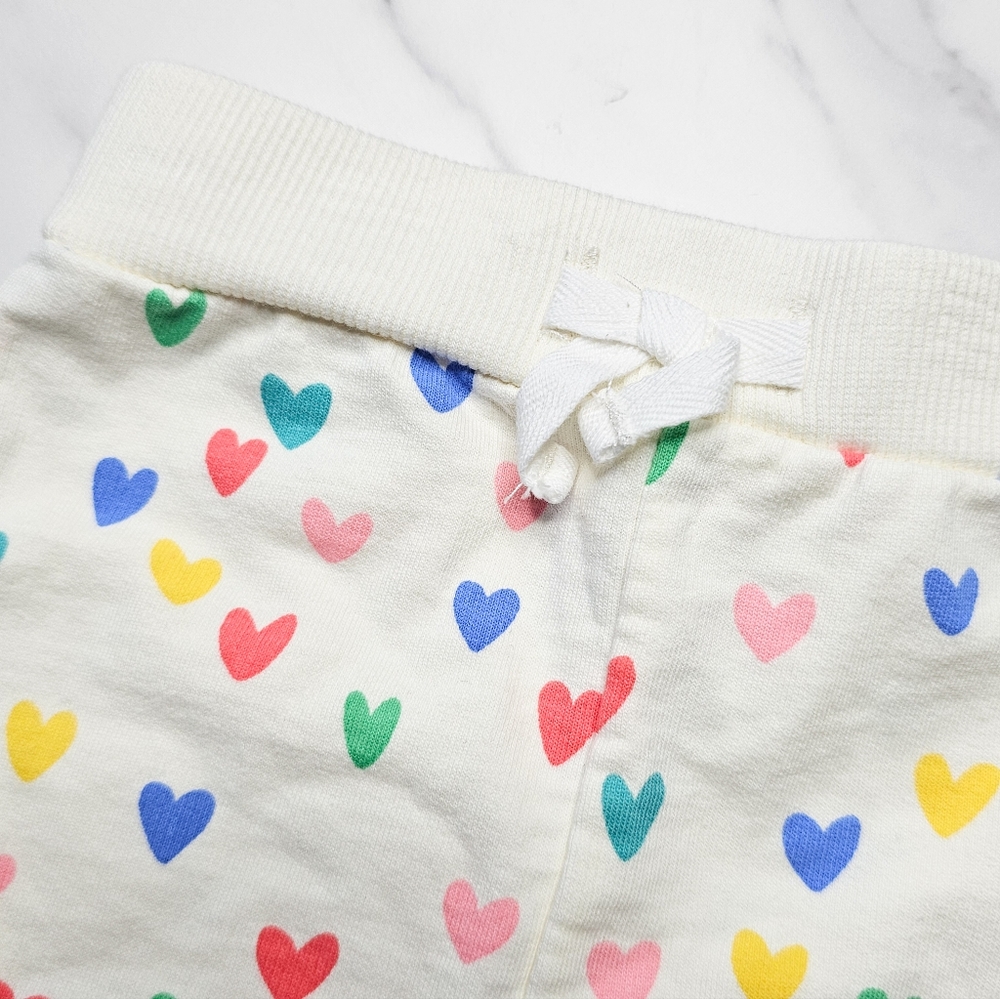 Babies Cream Long Sleeve Set w/ Multi-colored Hearts for Sz 12 Months - Picture 5 of 7